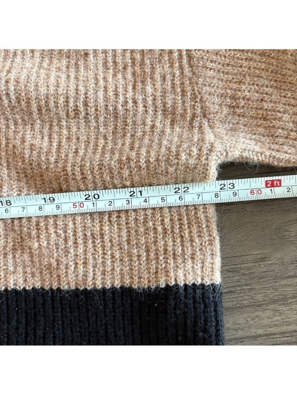 The Workshop Small Black Brown Stripped Sweater Oversized - Picture 7 of 14